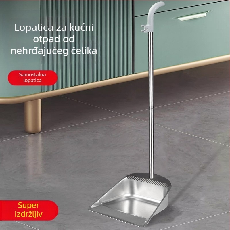 Set metle i daska za prašinu od nehrđajućeg čelika, kućna upotreba, dvodijelni