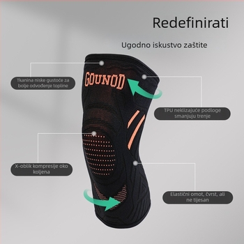 GOUNOD Kompresijske koljenaste štitnike sa silikonom protivkliznim slojem za badminton, trčanje i fitness