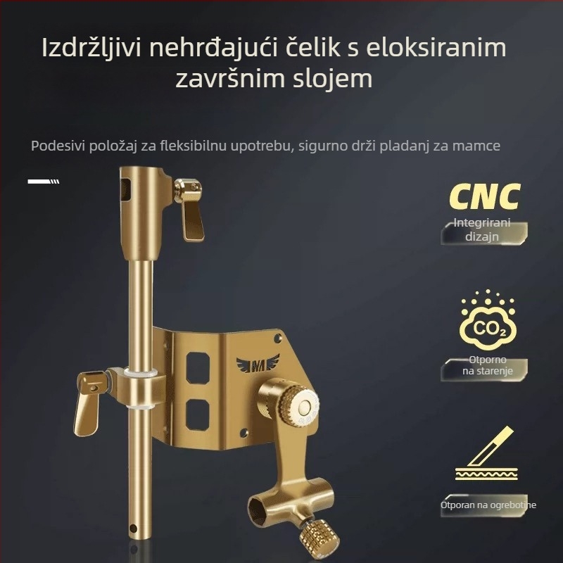 Dreamer Elite Edition Set dodatne opreme za kutiju za ribolov od nehrđajućeg čelika visoke kvalitete: pet dijelova – kutni držač, turret, nosač kišobrana, držač ribe, pladanj za mamce