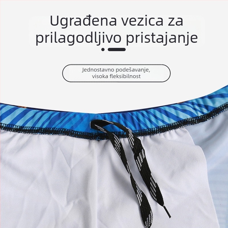 Muške kupaće hlače s vezicama, otisak, velika veličina