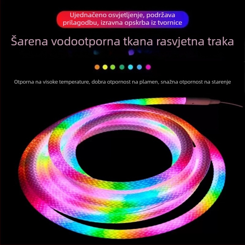 RGB fleksibilna svjetleća traka s promjenjivom bojom za dekor automobila na utrkama i esports, upravljanje putem aplikacije, USB neonsko svjetlo