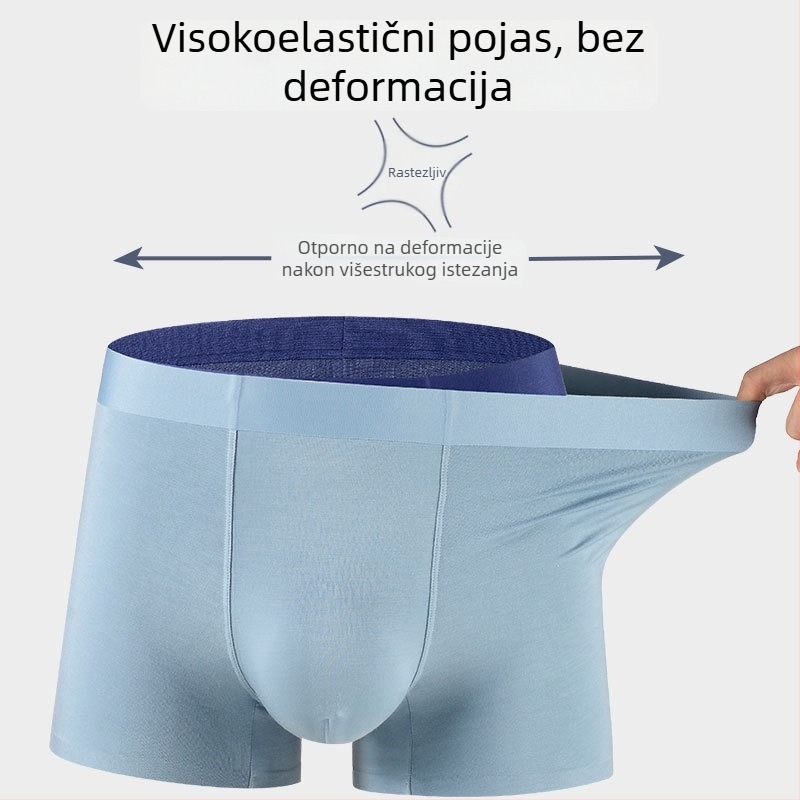 Muške bokserice od Lenzing Modal, srednji pojas, prozračne, antibakterijske, 60 komada, bezšivne, jednobojne