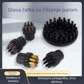 Glava četke za čišćenje visokotemperaturnog parnog stroja: mala okrugla četka, bakrena četka, čelična četka, strugač za staklo