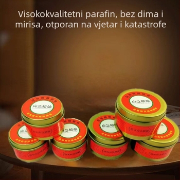 Bezdimna hitna svijeća u limenki, za kuću i van, otporna na vjetar, za preživljavanje