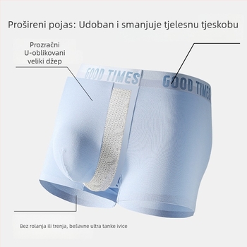 Modal muške bokserice sa srednjim strukom, antibakterijske 10A, s ginsengom i goji, prozračna zona prepona, za tinejdžere i odrasle