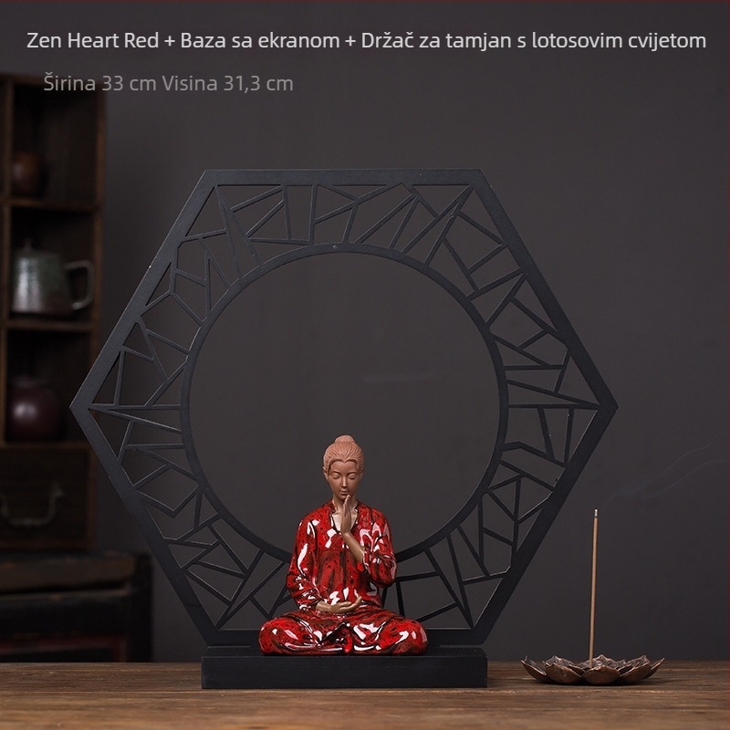 Keramička figura u kineskom stilu s jogom, zen ukras za dom i akvarij