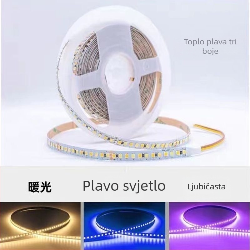 LED trak 220V s tri boje na goloj ploči, samoljepljiv, bez upravljača, unutarnje ambijentalno osvjetljenje