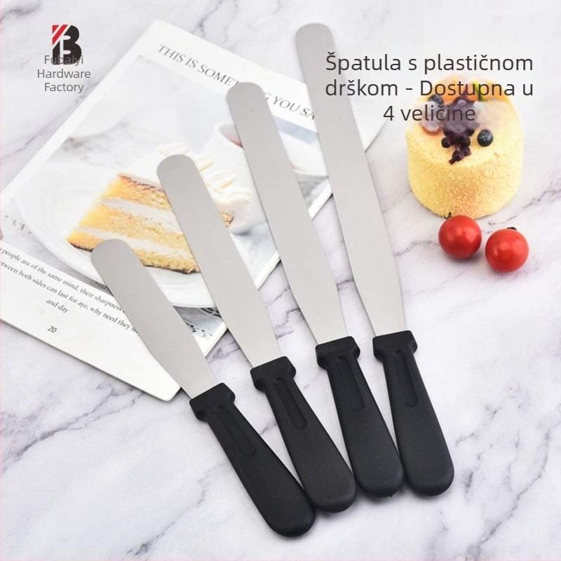 Špatula za tortu s pravokutnim kutom, od nehrđajućeg čelika, set veličina 6/8/10 inča, za izravnavanje kreme i ukrašavanje, za DIY pečenje