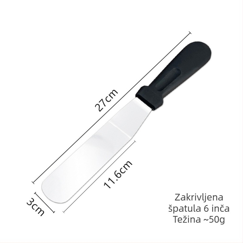 Špatula za tortu s pravokutnim kutom, od nehrđajućeg čelika, set veličina 6/8/10 inča, za izravnavanje kreme i ukrašavanje, za DIY pečenje