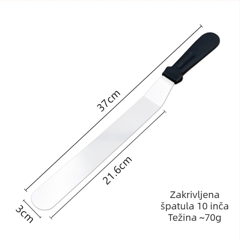 Špatula za tortu s pravokutnim kutom, od nehrđajućeg čelika, set veličina 6/8/10 inča, za izravnavanje kreme i ukrašavanje, za DIY pečenje