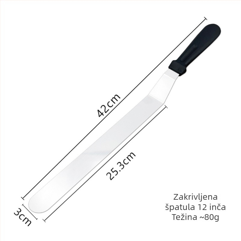 Špatula za tortu s pravokutnim kutom, od nehrđajućeg čelika, set veličina 6/8/10 inča, za izravnavanje kreme i ukrašavanje, za DIY pečenje