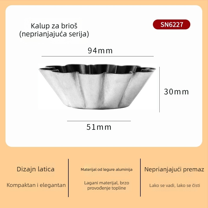 SN6226 Neprijanjajuća kalupa za torte s cvjetnim uzorkom – suncokret i krizantema, aluminijska legura