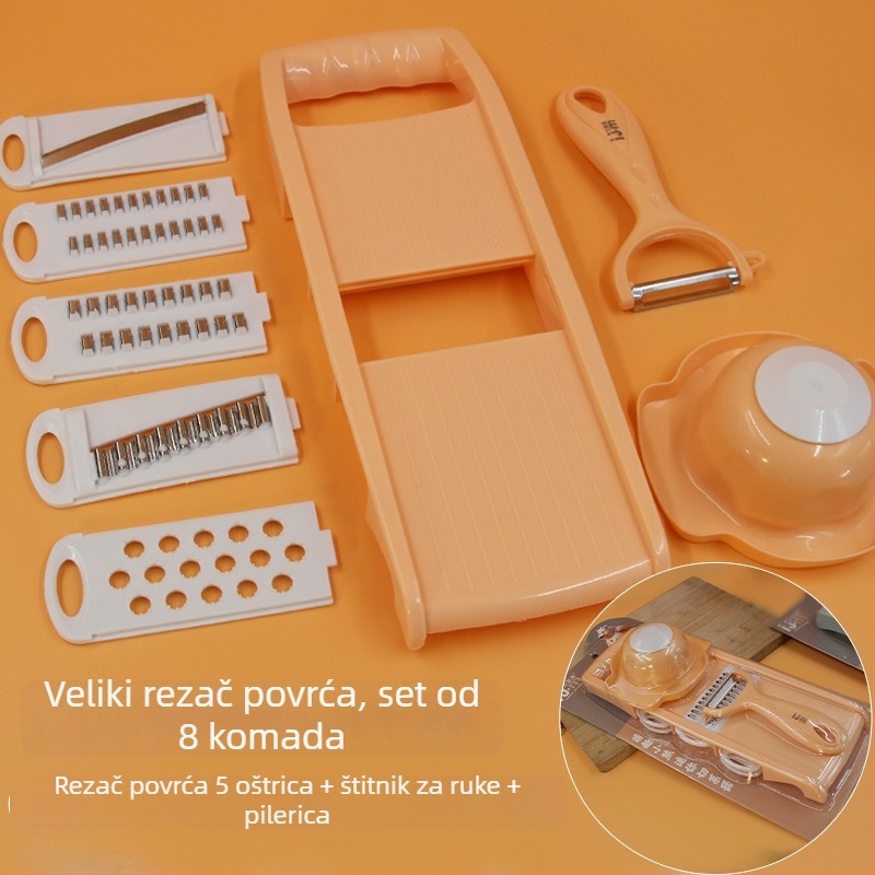Višefunkcijski sjeckalica za povrće od nehrđajućeg čelika s zamjenjivim oštricama