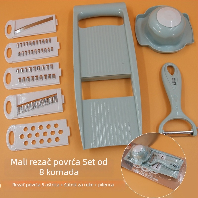 Višefunkcijski sjeckalica za povrće od nehrđajućeg čelika s zamjenjivim oštricama