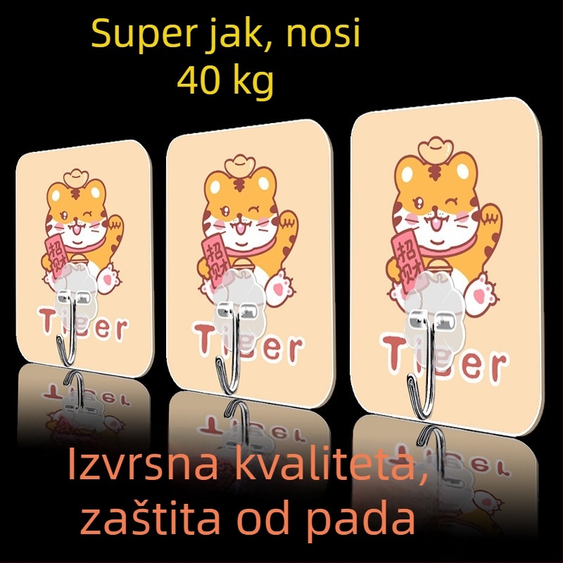 Slatka ljepljiva kuka za dom — zidna, višefunkcionalna, bez bušenja, plastična kuhinjska kuka