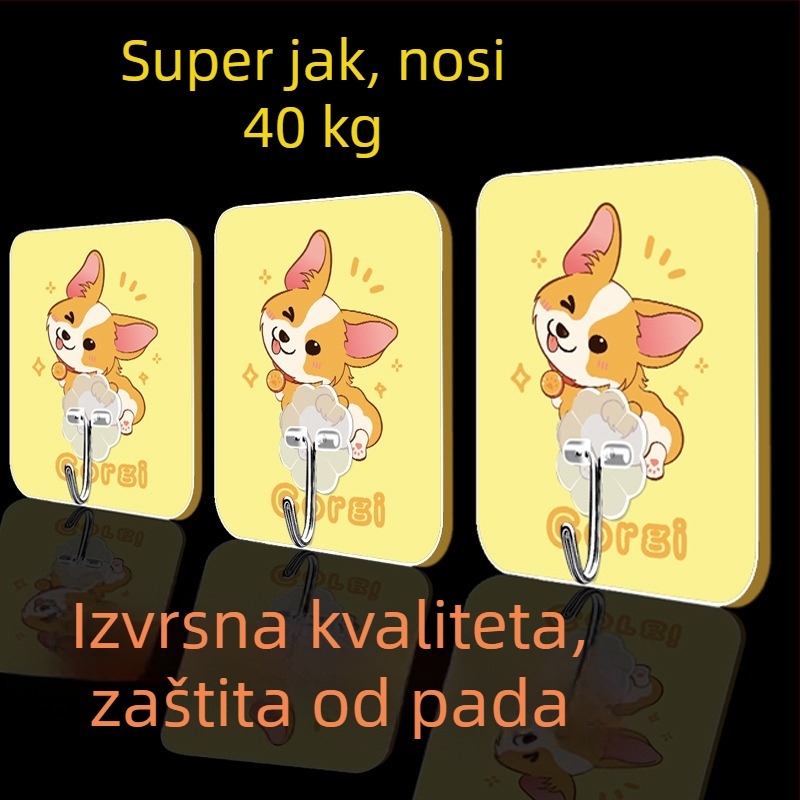 Slatka ljepljiva kuka za dom — zidna, višefunkcionalna, bez bušenja, plastična kuhinjska kuka