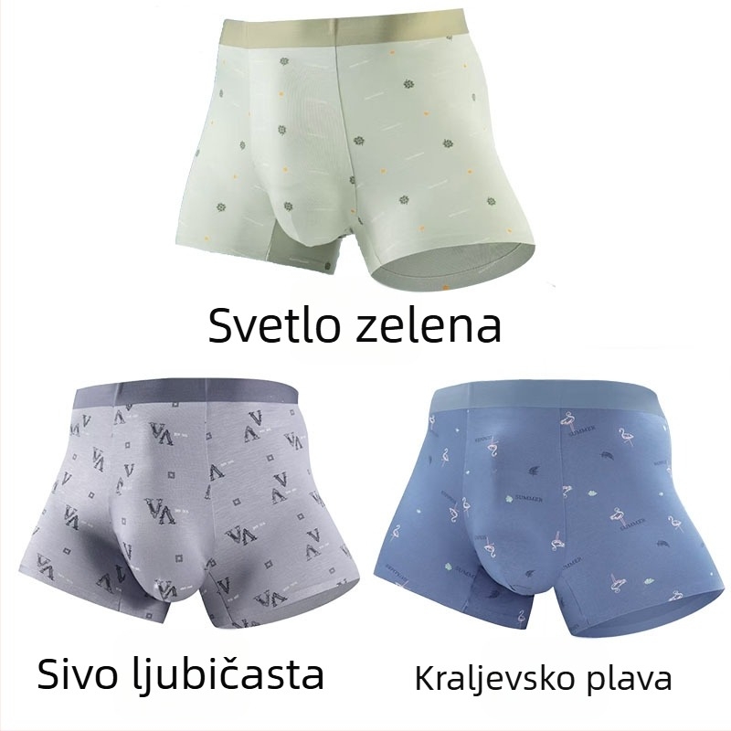 Bešivne muške bokserice od modalnog materijala, osvježavajući osjećaj, srednji struk, s raznim printovima