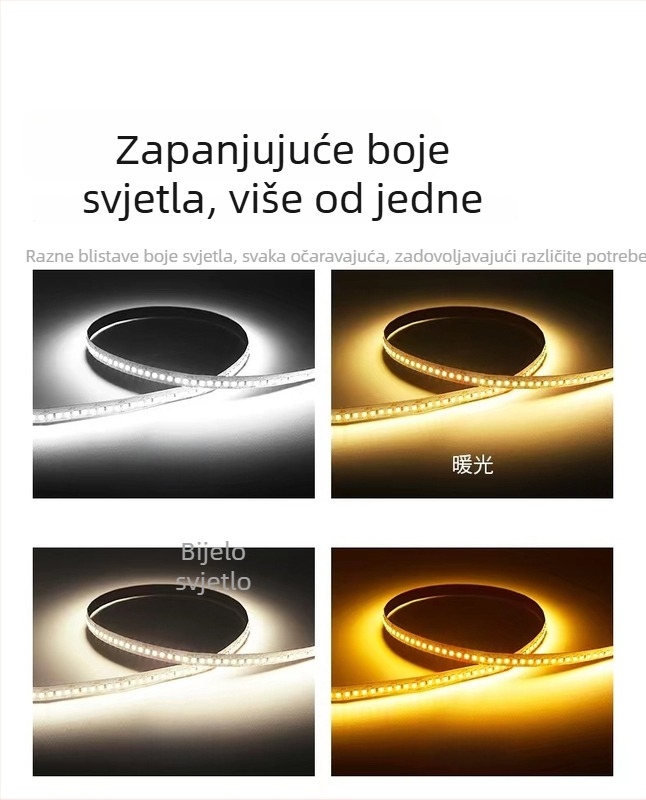 Trobojna LED traka za ormarić s dimmerom, ambijentalno osvjetljenje, niskonaponsko