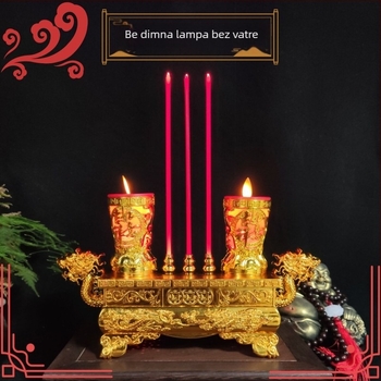 Integrirana LED svijeća s držačem za tamjan, klatno, napajanje iz mreže ili baterija, kućna Buddha lampa