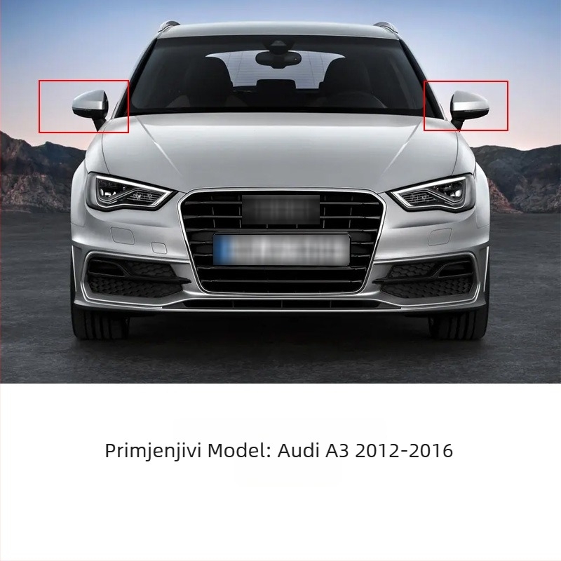 Dekorativni zaštitni pokrov kućišta vanjskog ogledala u obliku roga za Audi A3 (2012-2020), ABS, model 03293L