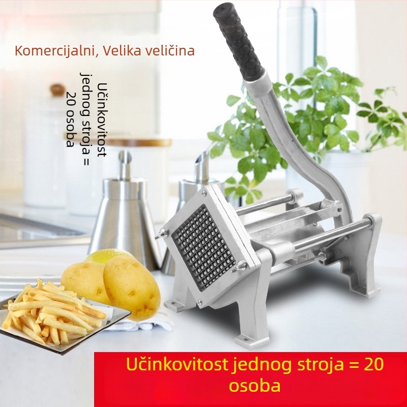 Horizontalan stroj za rezanje na trake od aluminijske legure sa usisnim čašicama – komercijalni višenamjenski rezač povrća za krumpire, rotkve, krastavce i celer