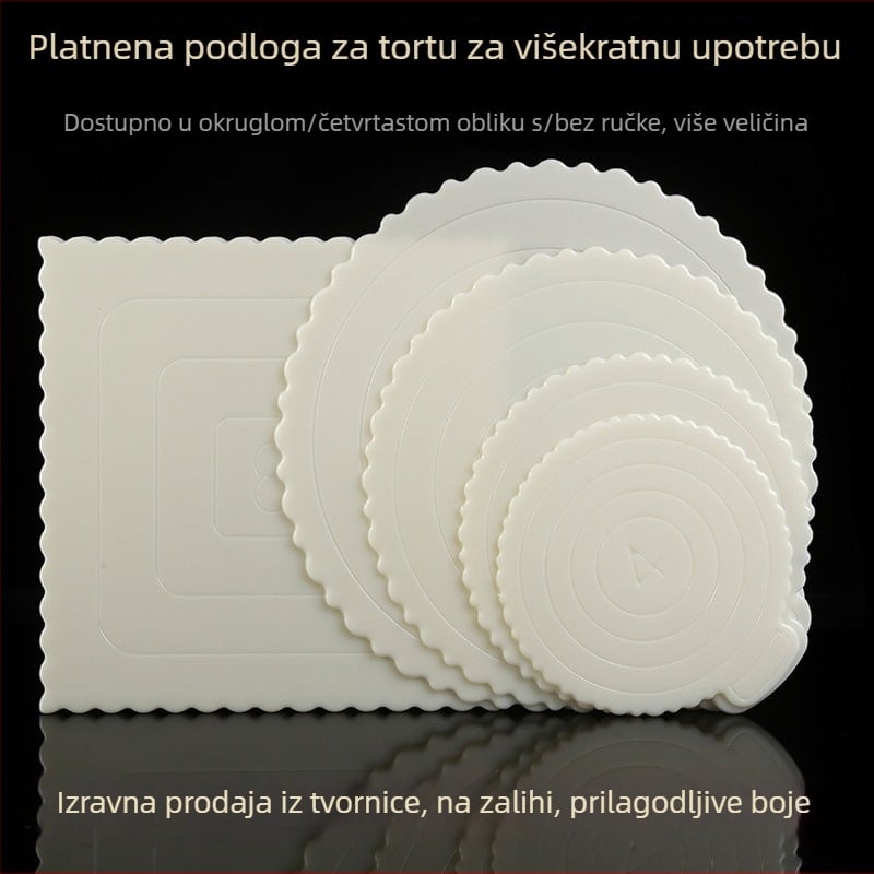 Kružna podloga baze torte za pečenje, debeli tvrdi plastični materijal, višekratna upotreba, promjeri 4/6/8/10 inča