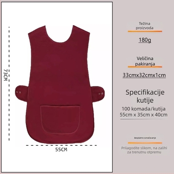 Pregača bez rukava od poliestera, stil veste, za kućnu kuhinju, skriveni gumbi, moderan minimalistički dizajn, jedna veličina, boje: crvena, plava, crna, siva, prilagodba logotipa