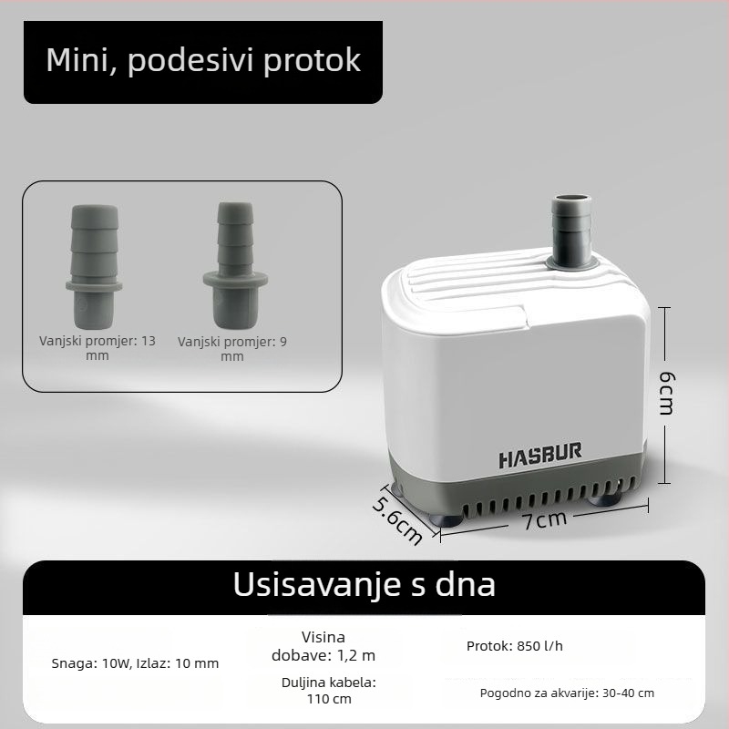 Podvodna pumpa za akvarij s donjim usisavanjem, visok protok, filtracija i cirkulacija, tiha pumpa za izmjenu vode