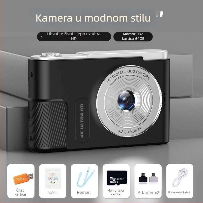 2024 Prijenosni digitalni fotoaparat za učenike i djecu s HD dvostrukom kamerom i CCD senzorom
