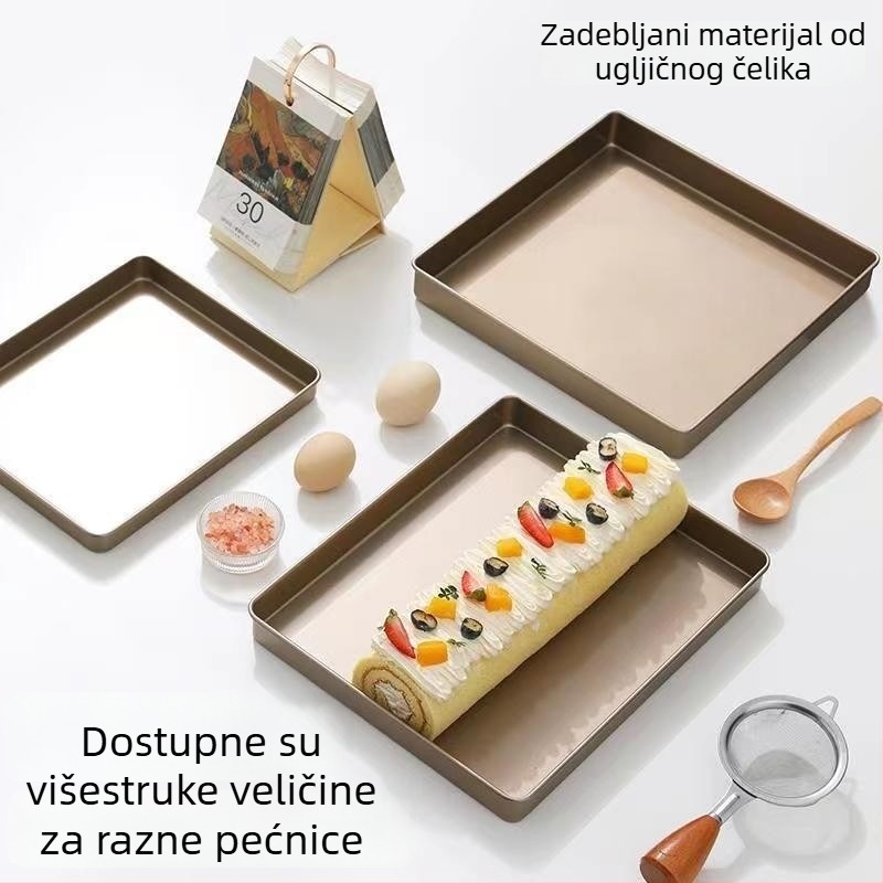 28x28 cm kvadratna posuda za rolanu tortu, neprijanjajuća, švicarska snježna torta