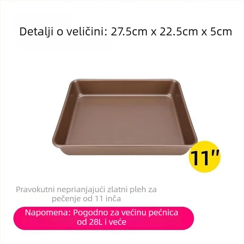 28x28 cm kvadratna posuda za rolanu tortu, neprijanjajuća, švicarska snježna torta