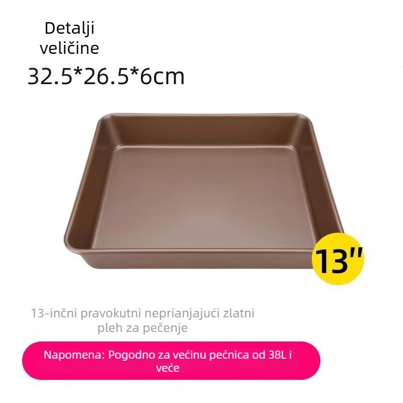 28x28 cm kvadratna posuda za rolanu tortu, neprijanjajuća, švicarska snježna torta
