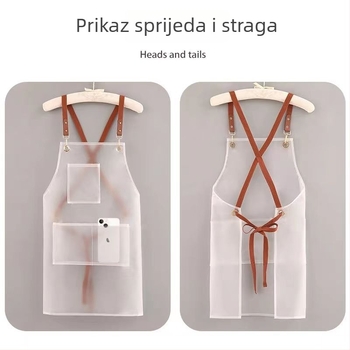 Prozirna TPU pregača za žene, vodootporna i masnoćama otporna za kuhinju i ugostiteljstvo, s prilagođenim logotipom