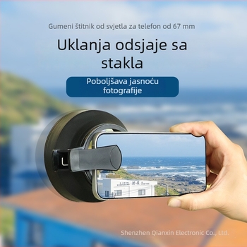 67 mm gumeni zaštitnik objektiva s klipom za telefon – uklanja odsjaje