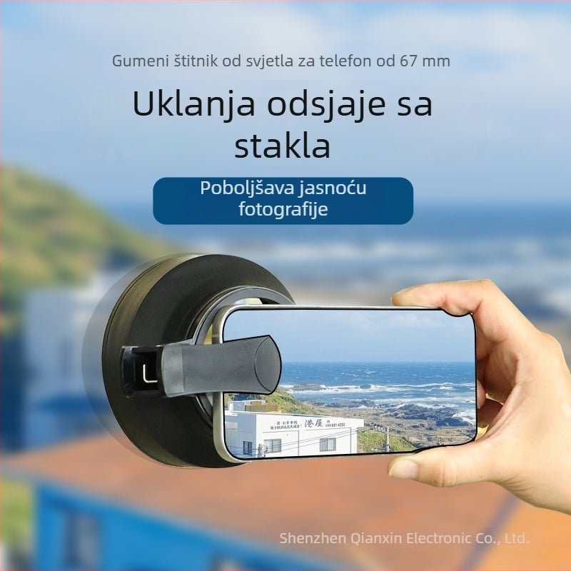 67 mm gumeni zaštitnik objektiva s klipom za telefon – uklanja odsjaje
