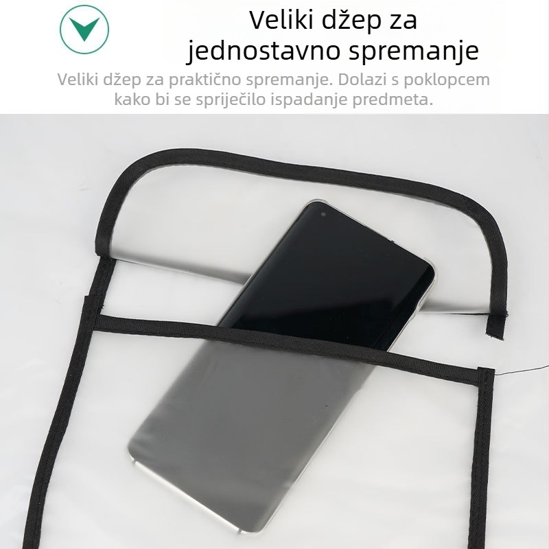 Vodootporna i otporna na ulje kuhinjska kecelja za kućnu upotrebu, bez rukava, PET materijal, veličina XL, bijela/siva, moderan minimalistički stil