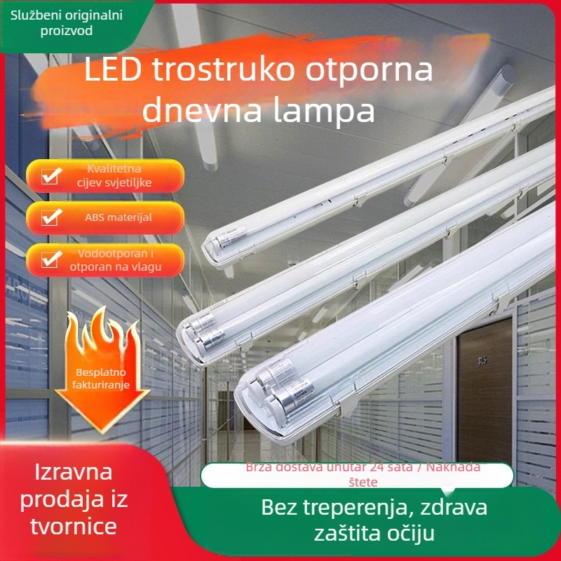 LED T8 trostruka zaštita svjetiljka s kućištem protiv insekata, 1,2 m nosač dnevne svjetlosti, za jednotrubnu ili dvotrubnu verziju