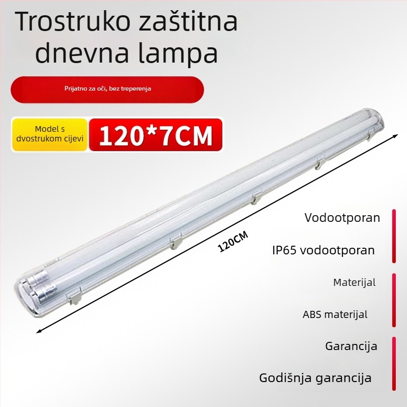 LED T8 trostruka zaštita svjetiljka s kućištem protiv insekata, 1,2 m nosač dnevne svjetlosti, za jednotrubnu ili dvotrubnu verziju