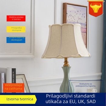 Keramička stolna lampa u europskom stilu s pastoralnim šarmom, za dnevni boravak i spavaću sobu, dekorativno osvjetljenje američkog dizajna