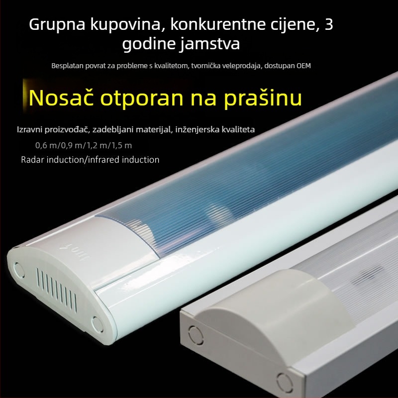 Držač otporan na prašinu za T8 lampe s jednim ili dva cijevi, duga traka za čiste prostorije, pročišćavanje i anti zamagljivanje