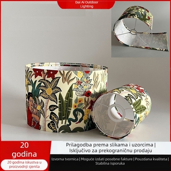 Tekstilni abažur za podnu lampu, stolnu lampu i lustu; cilindrično kvadratno kućište – kreativni dodatak rasvjeti
