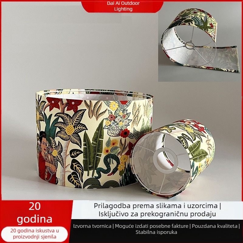 Tekstilni abažur za podnu lampu, stolnu lampu i lustu; cilindrično kvadratno kućište – kreativni dodatak rasvjeti