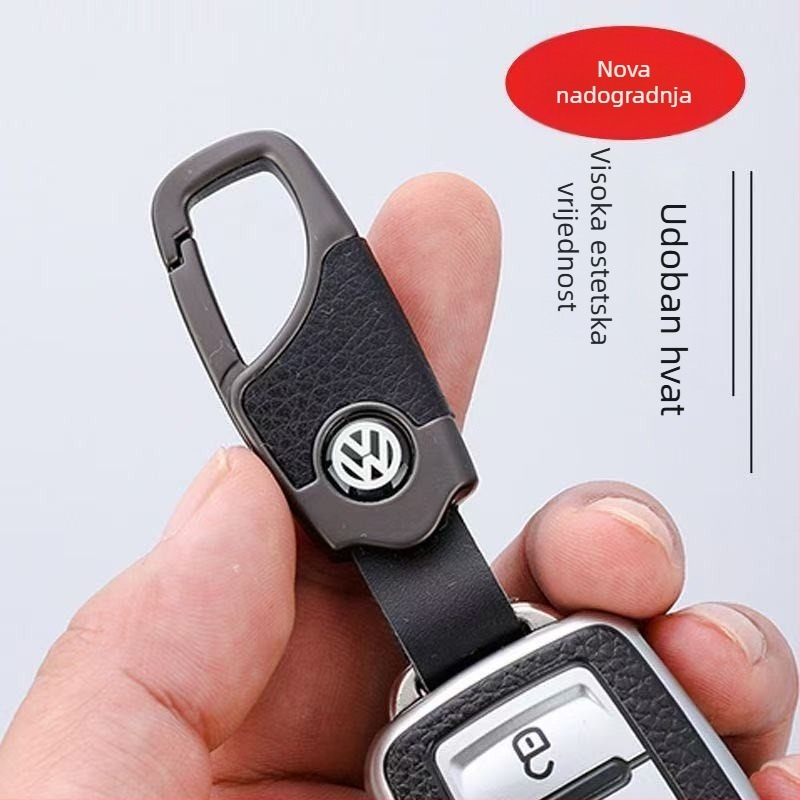 Muški auto privjesak za ključeve — kreativni, vrhunski dizajn s pravom kravom kožom i metalnom konstrukcijom, zaštita od gubitka