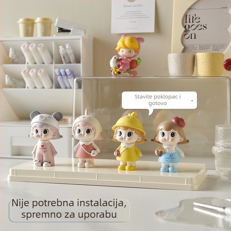 Prozirna akrilna kutija za pohranu figurica sa stepenastim dizajnom i zaštitom od prašine, velika kapacitet za figurice i LEGO