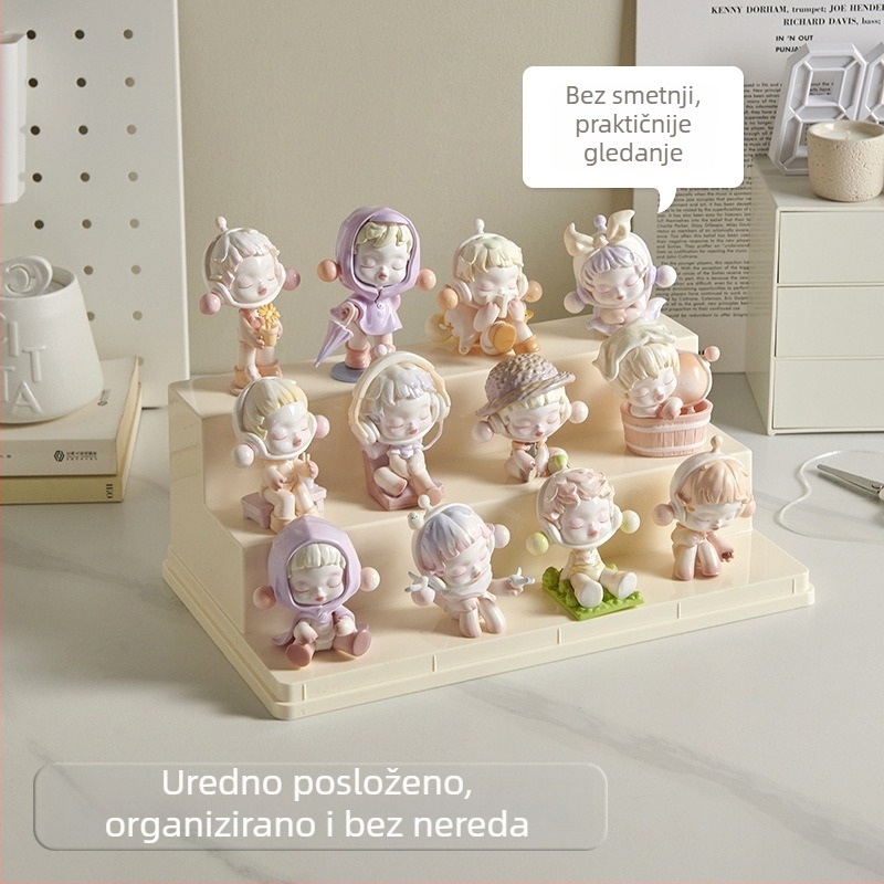 Prozirna akrilna kutija za pohranu figurica sa stepenastim dizajnom i zaštitom od prašine, velika kapacitet za figurice i LEGO