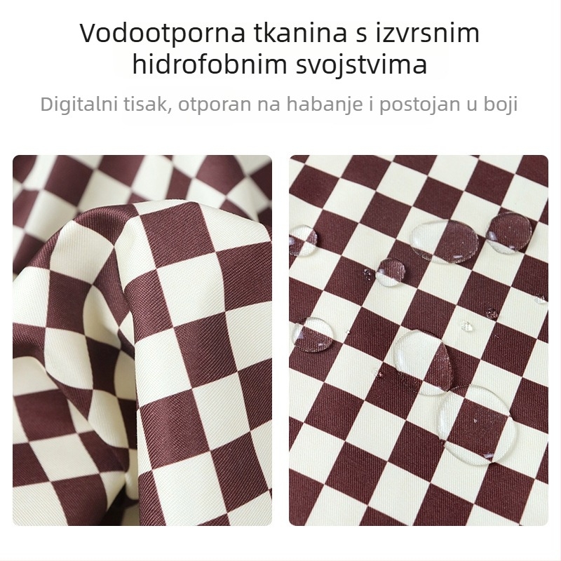 Vodootporna bezrukavna kecelja s velikim kariranim džepom, 100% pamuk, kućna upotreba