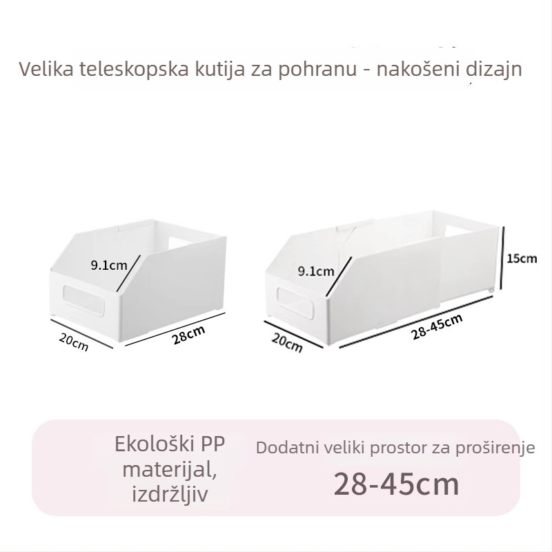 Nayoumei teleskopska pravokutna stolna kutija za pohranu – za štapiće, kozmetiku i druge sitnice