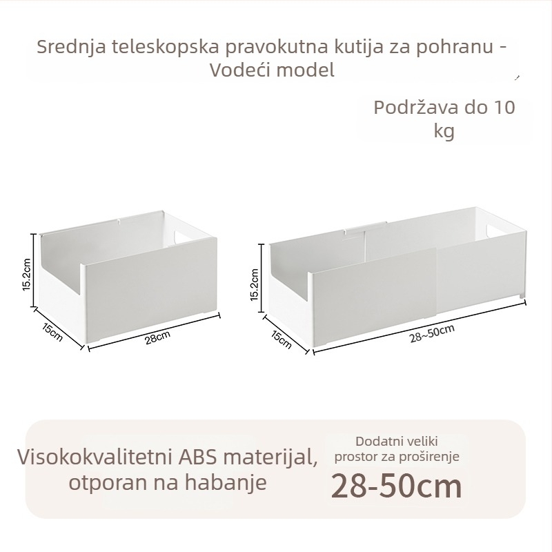 Nayoumei teleskopska pravokutna stolna kutija za pohranu – za štapiće, kozmetiku i druge sitnice