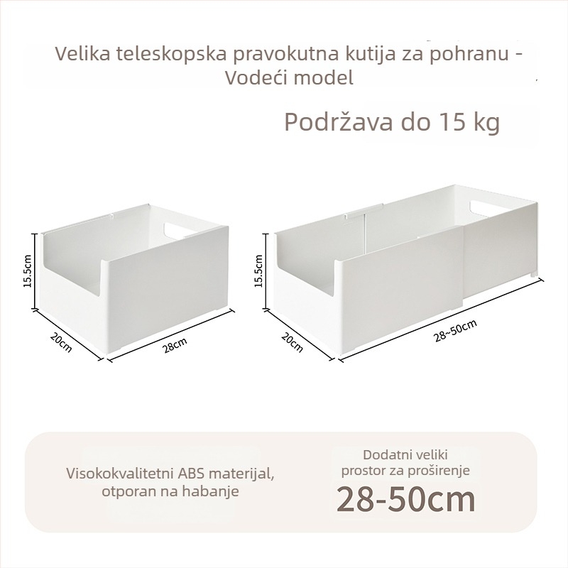 Nayoumei teleskopska pravokutna stolna kutija za pohranu – za štapiće, kozmetiku i druge sitnice