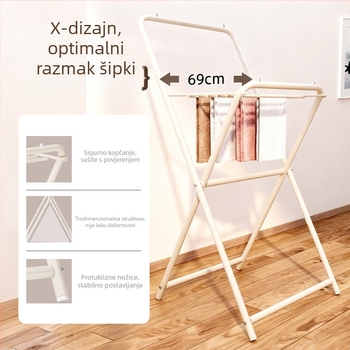 Slobodno stojeći sušilac za odjeću, sklopivi, za kućnu upotrebu i studentski dom, modernog minimalističkog dizajna, pogodna za spavaću sobu, erker ili prozor i balkon